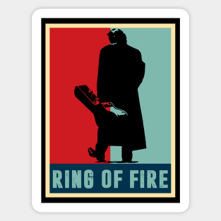 Retro Hope Style Ring of Fire Sticker